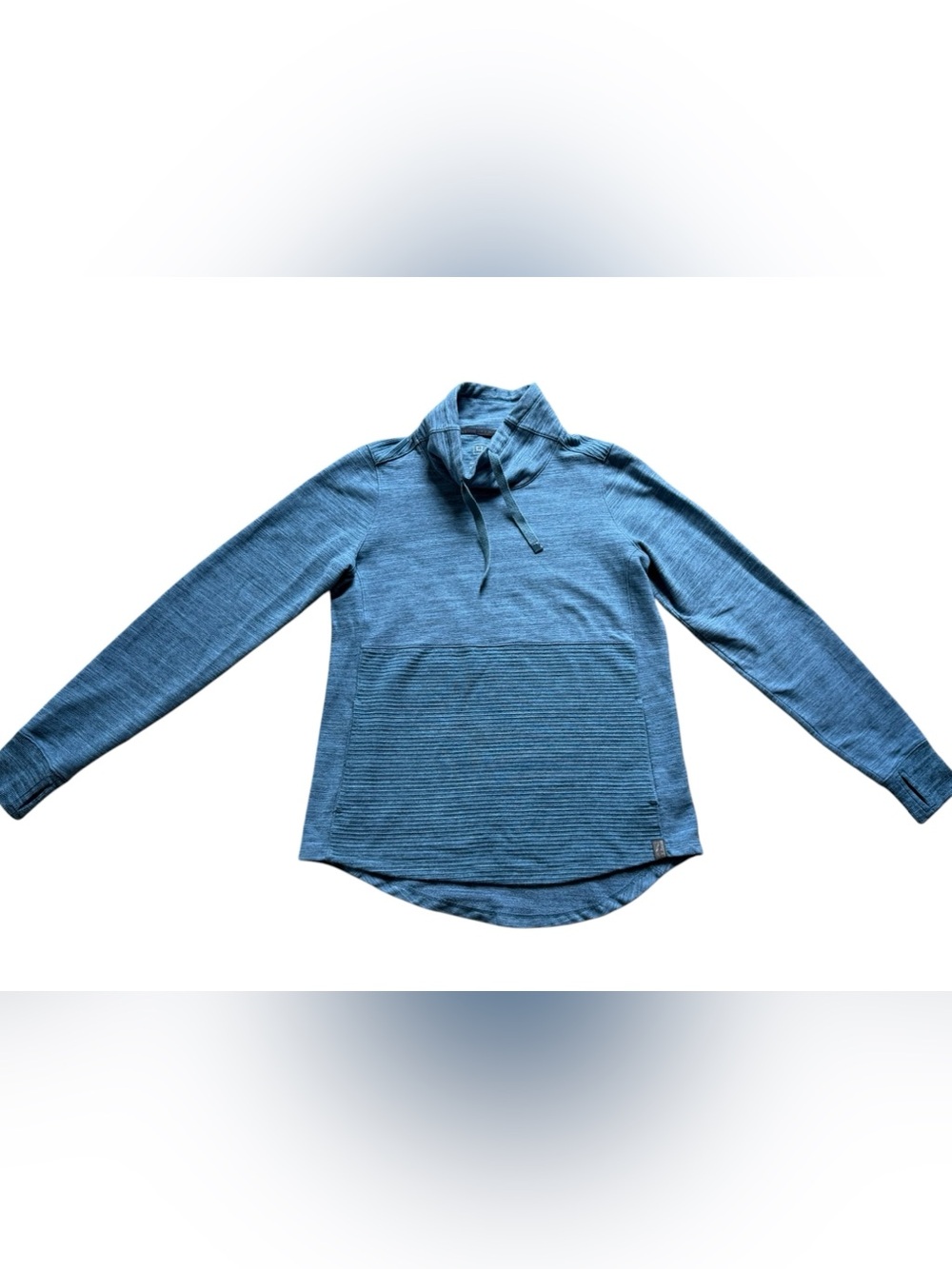 L.L. Bean Women’s Small Mixed Knit Funnelneck Pullover Sweatshirt Heather Blue